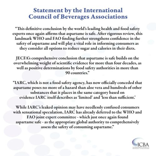 International Position on Aspartame